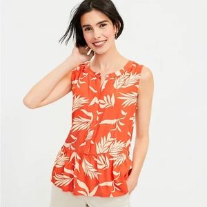 The Loft Orange Print, Peplum Blouse